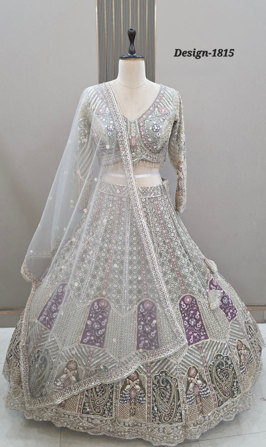 White Crop Top Lehenga