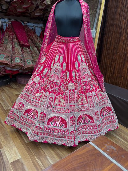 Rani pink peacock Bridal Lehenga