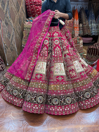 Rani pink Ball Bridal Lehenga