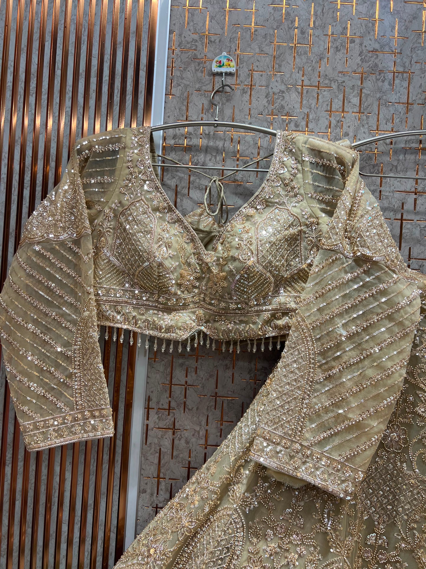 Peach Pink Crop Top Lehenga
