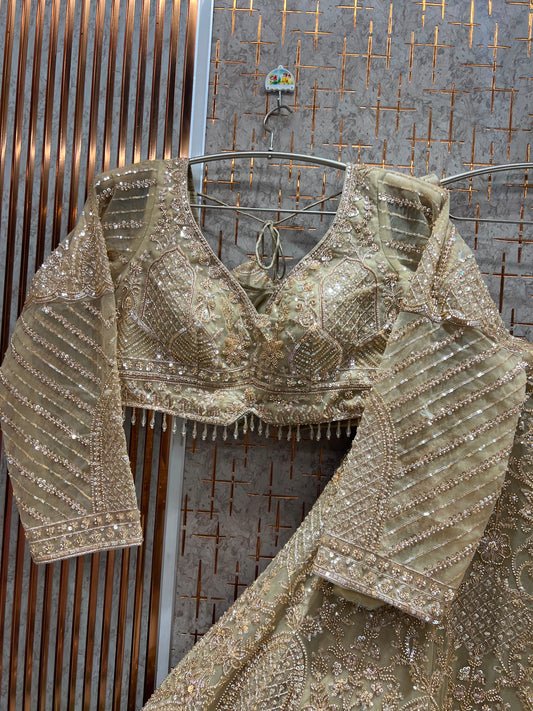 Golden Crop Top Lehenga