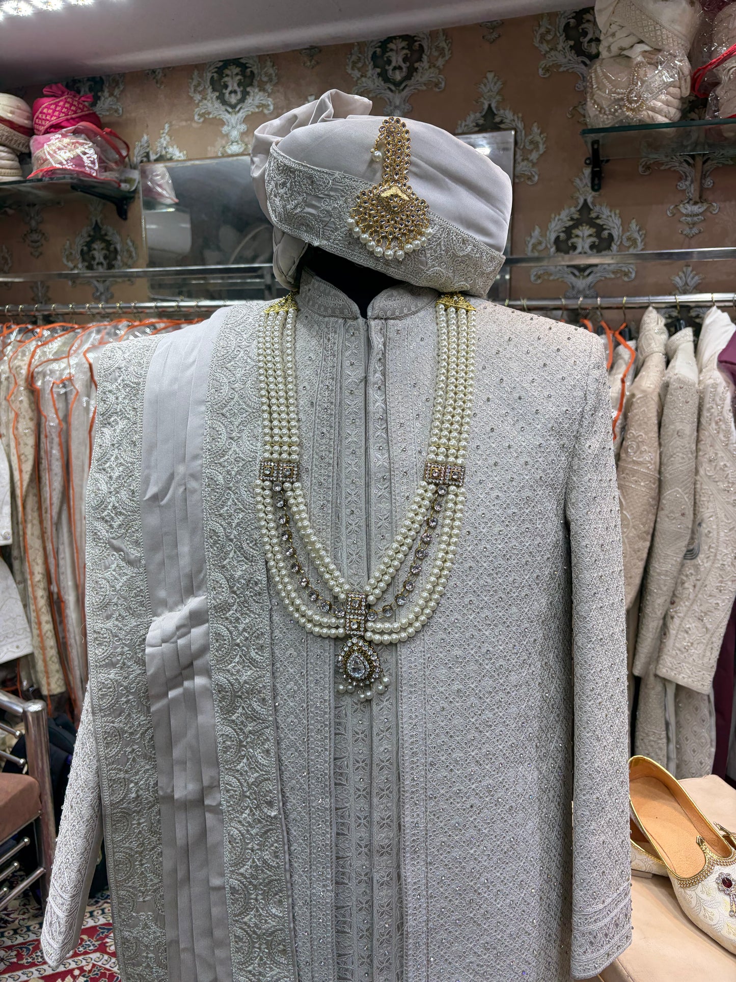 Lavender White sherwani - Shopping World