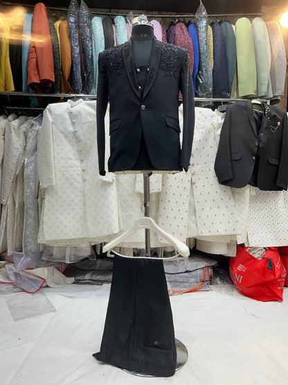 Charming black groom outfit