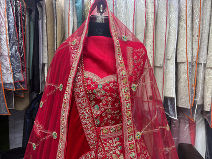 Eye catching red bridal Lehenga