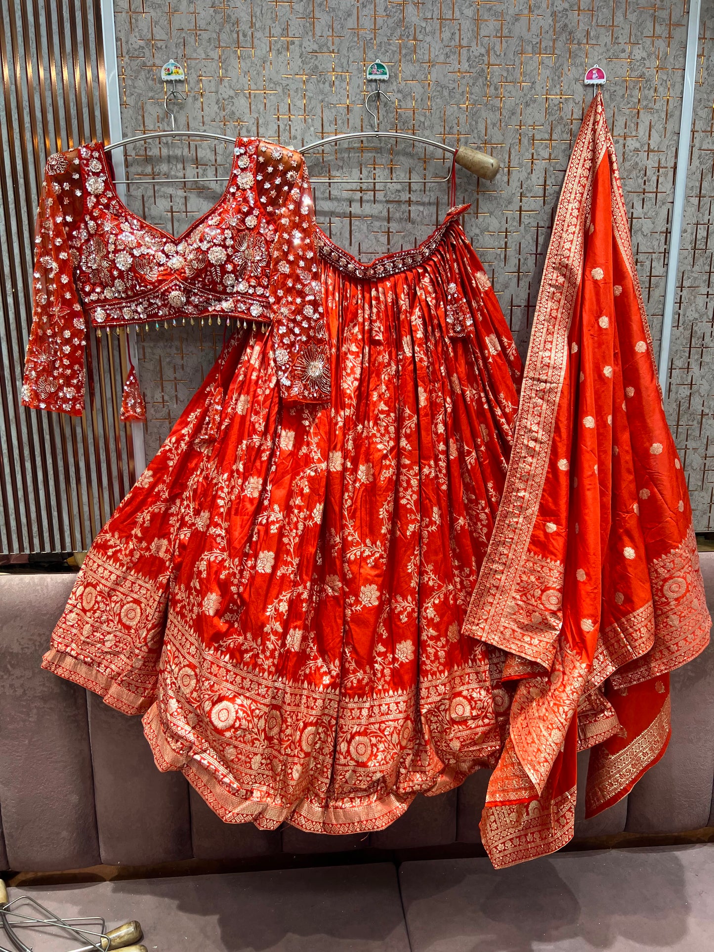 Hot Pink Crop Top Lehenga