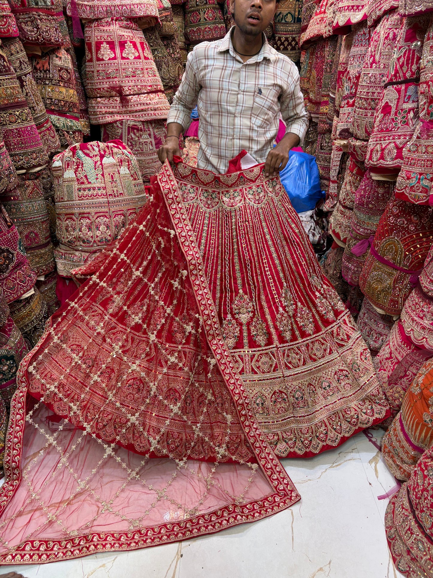 Rani Pink bridal Lehenga