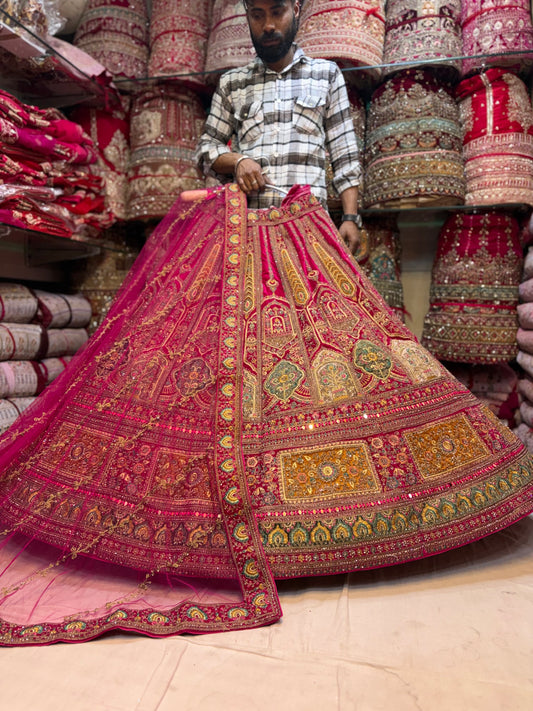 Rani pink Bridal Lehenga