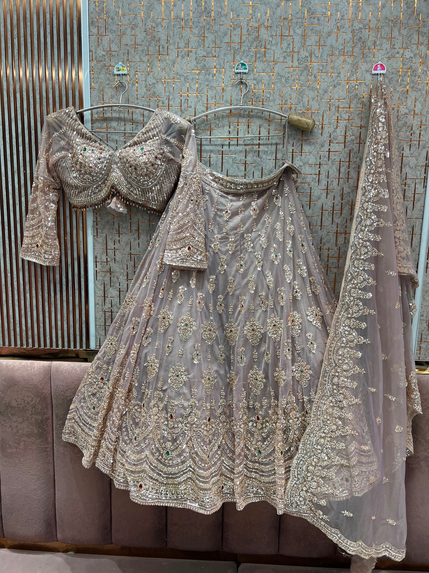 Lavender Crop Top Lehenga