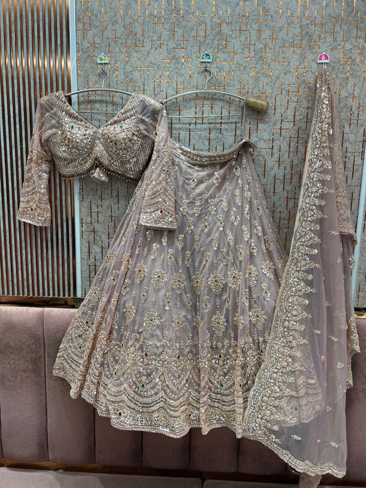 Lavender Crop Top Lehenga