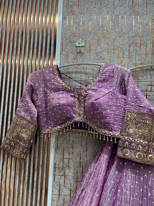 Lavender Crop Top Lehenga