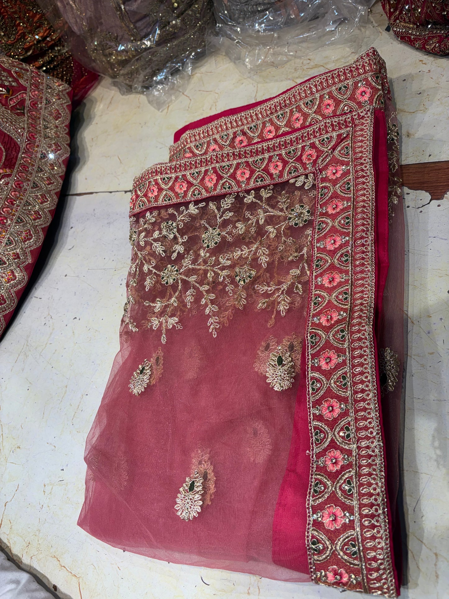 Charming Red peacock Bridal Lehenga