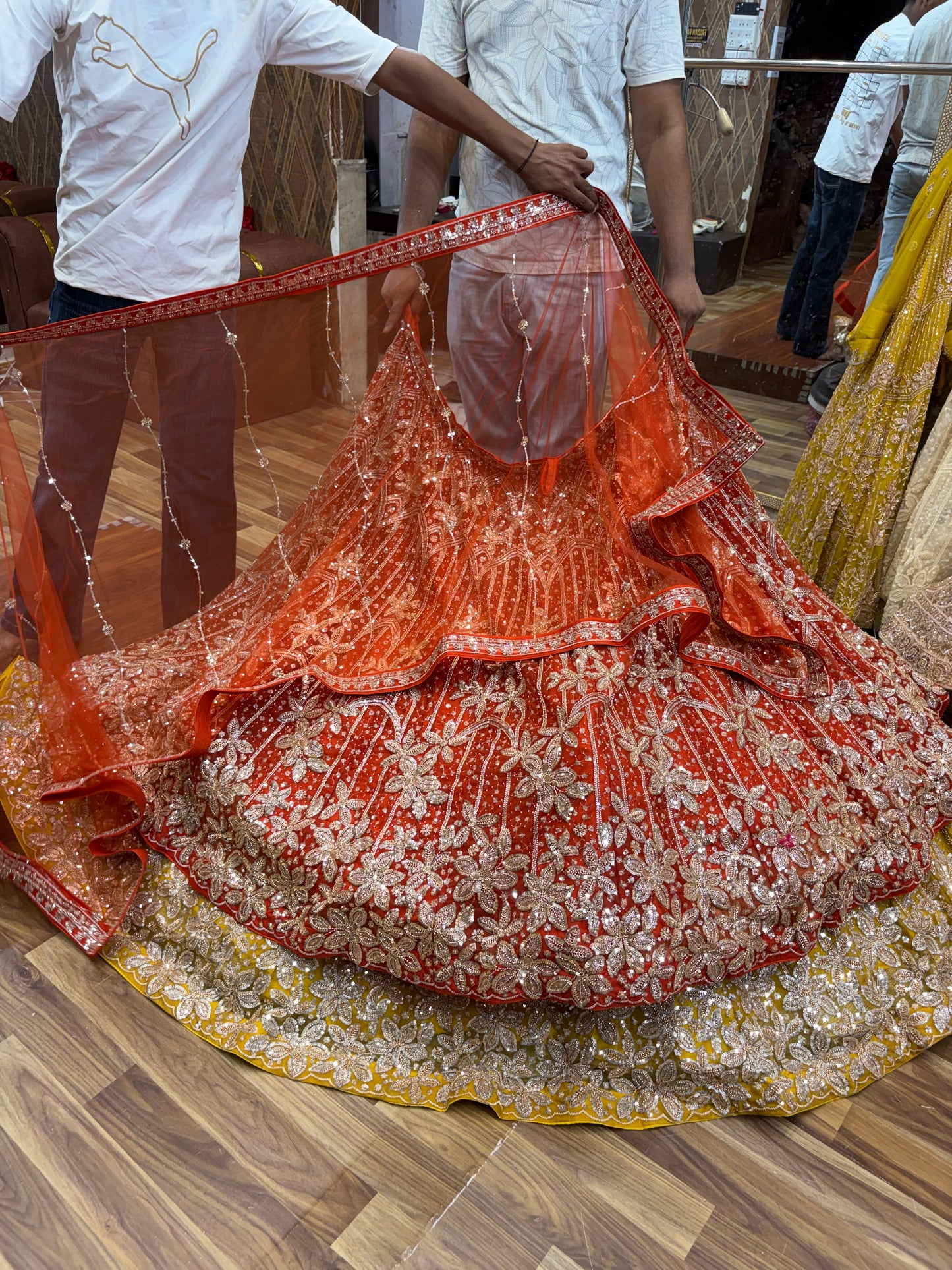 Rust Orange Designer Lehenga