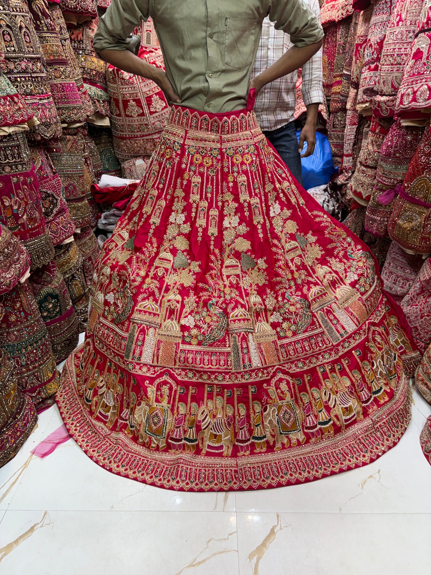 Rani pink Doli Barat Bridal Lehenga