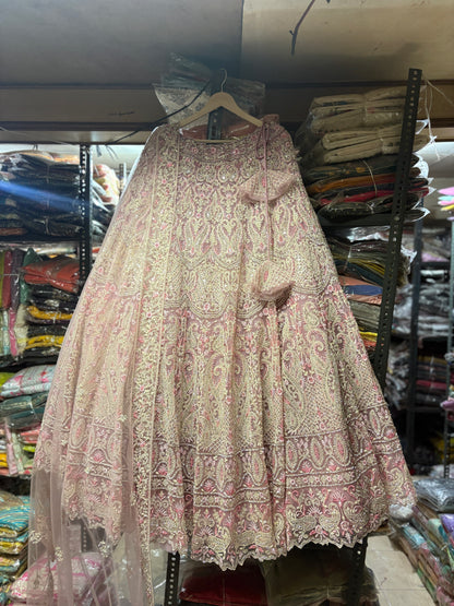 Charming pink crop top Lehenga