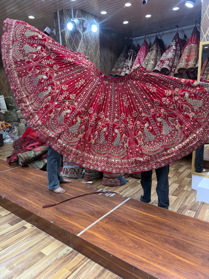 Hot Pink Peacock Bridal Lehenga