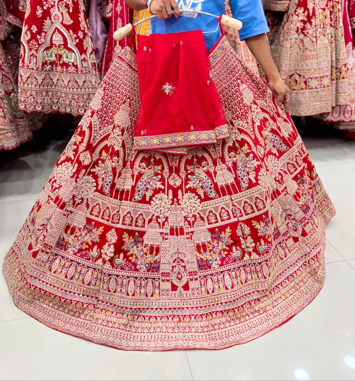 Rani Pink Peacock Bridal Lehenga