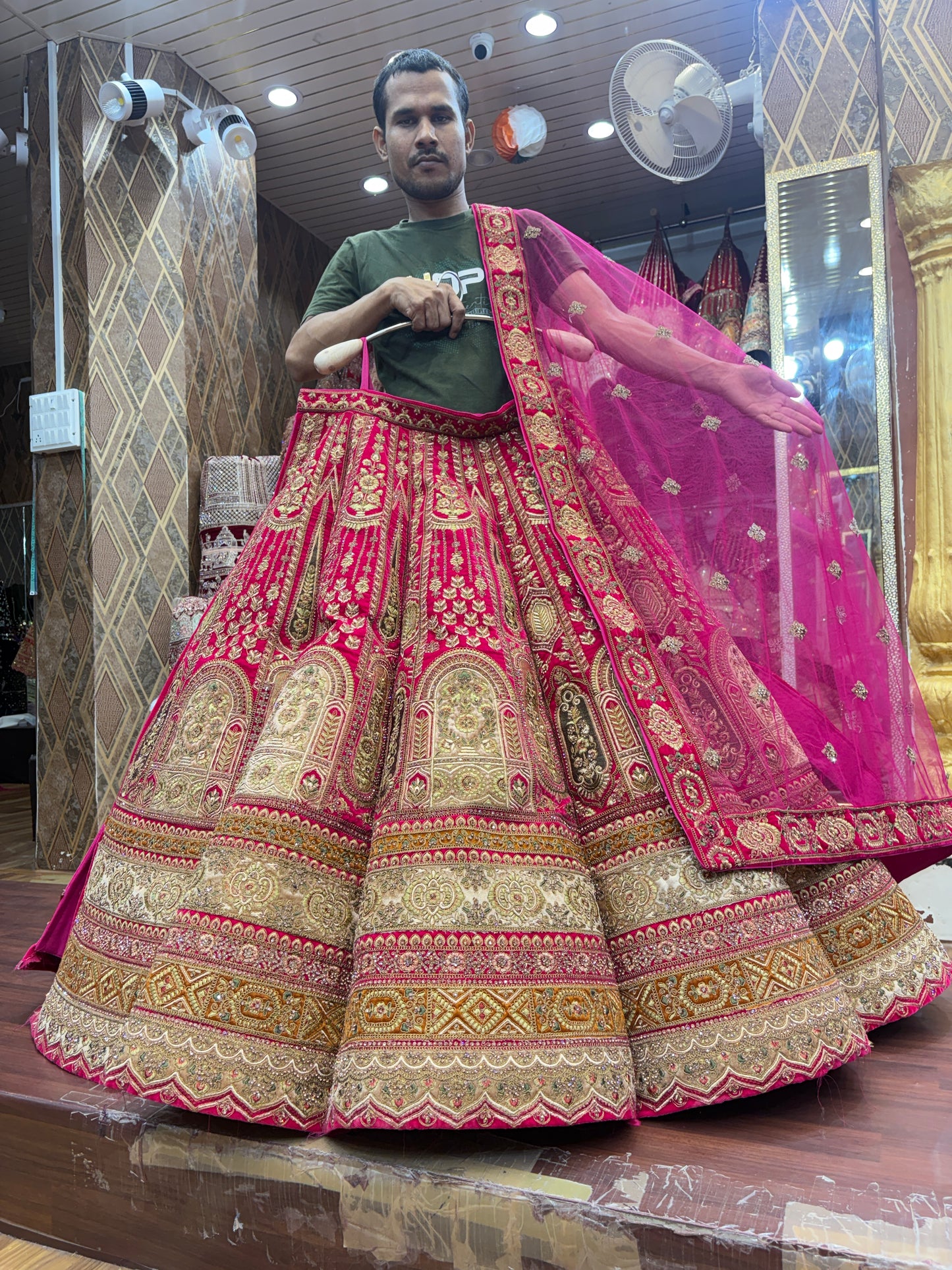 Engaging maroon ball bridal Lehenga