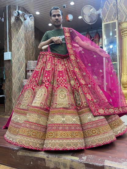 Engaging maroon ball bridal Lehenga