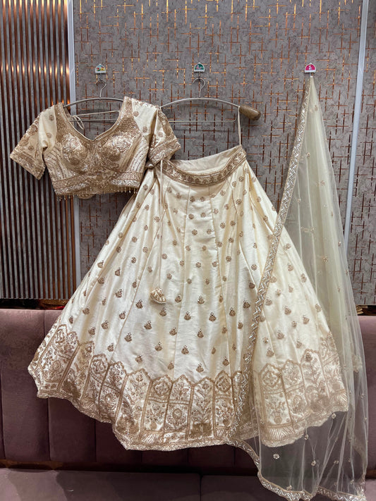 White Crop Top Lehenga