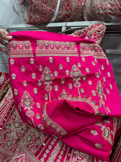 Rani pink Bridal Lehenga