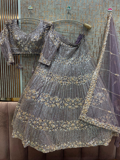 Exclusive Blue Crop Top Lehenga