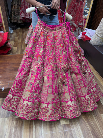 Rani pink Ball Bridal Lehenga
