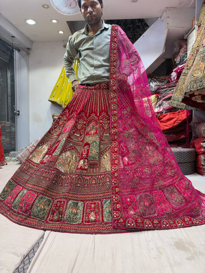 Fabulous maroon bridal  Lehenga