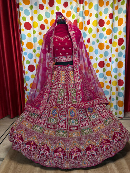 Stunning red rani Rajwada bridal Lehenga