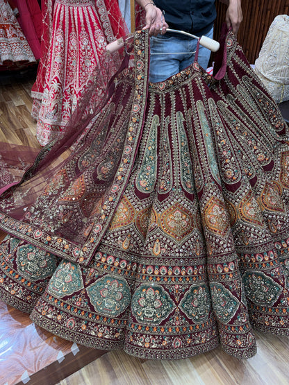 Red Ball Bridal Lehenga