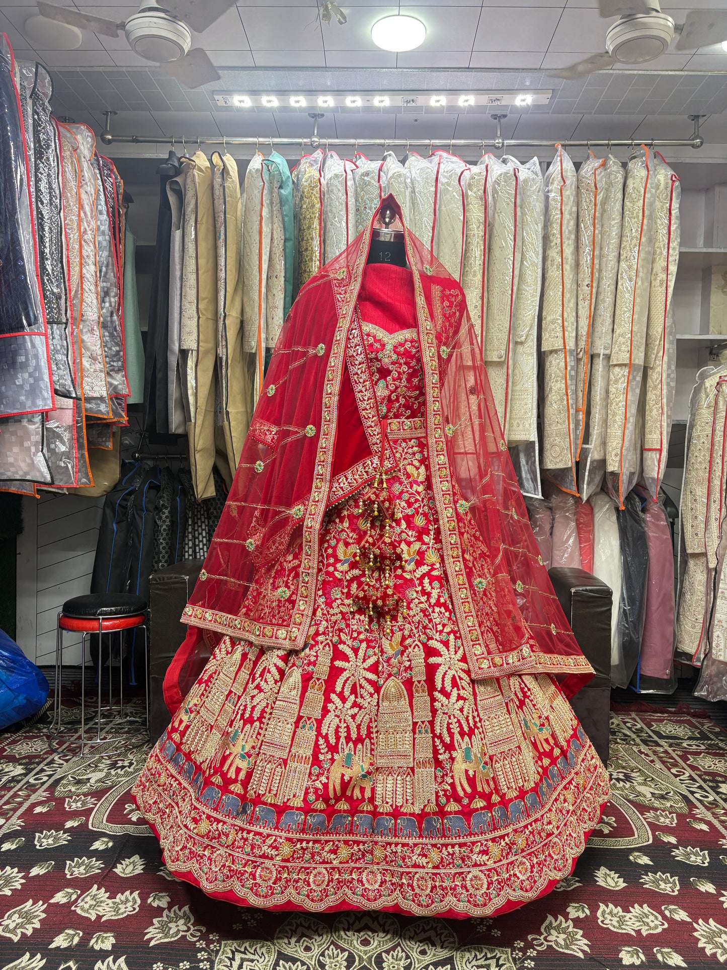 Eye catching red bridal Lehenga