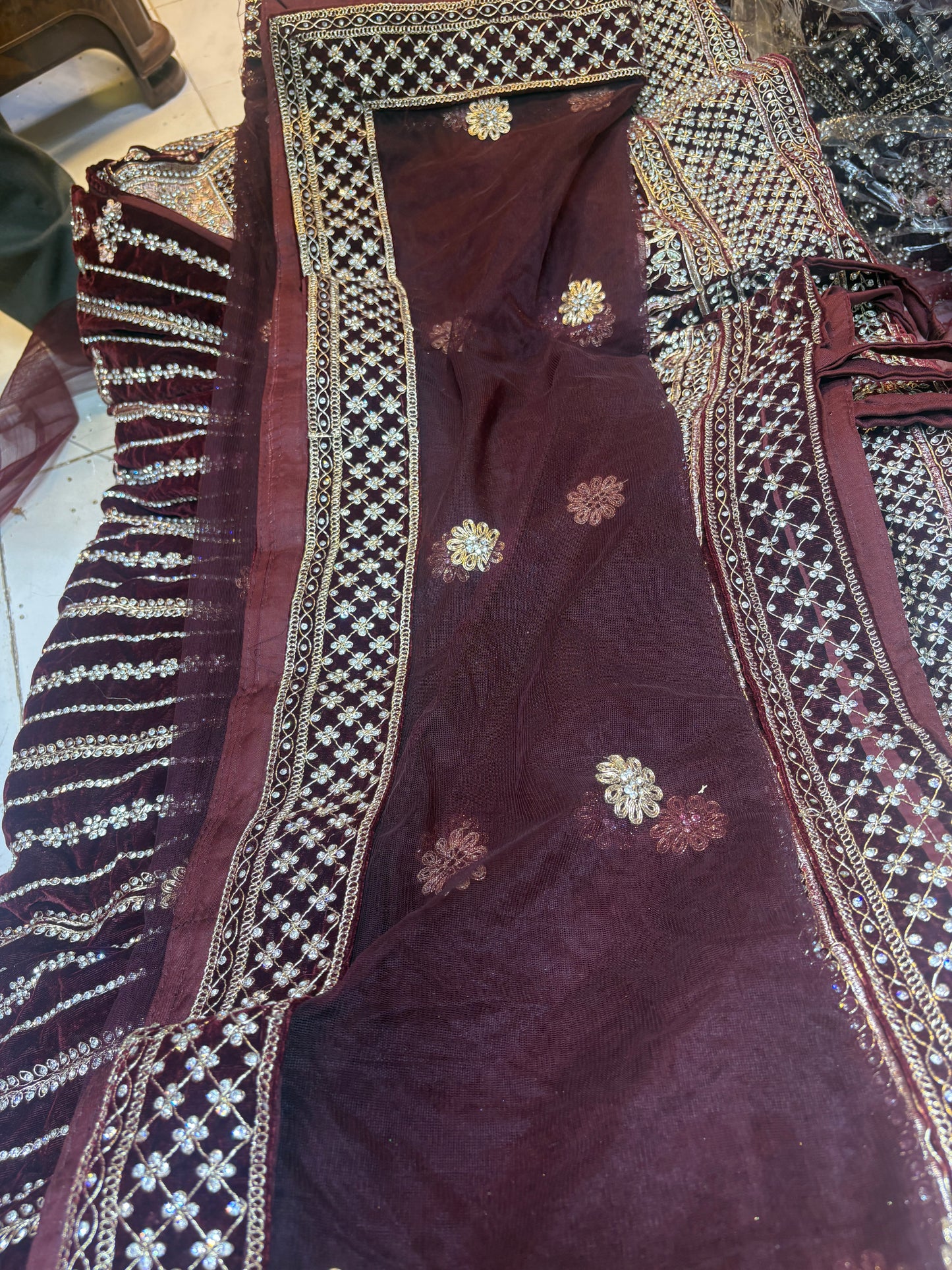 Gorgeous maroon bridal Lehenga