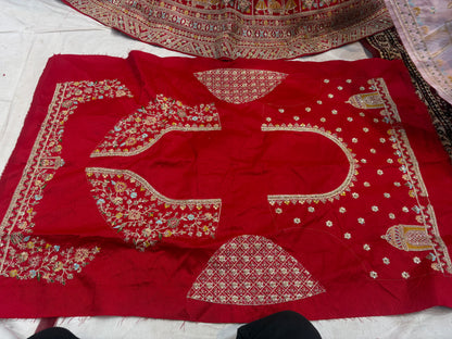 Tremendous red peacock bridal Lehenga