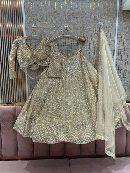 Pista Green Crop top Lehenga