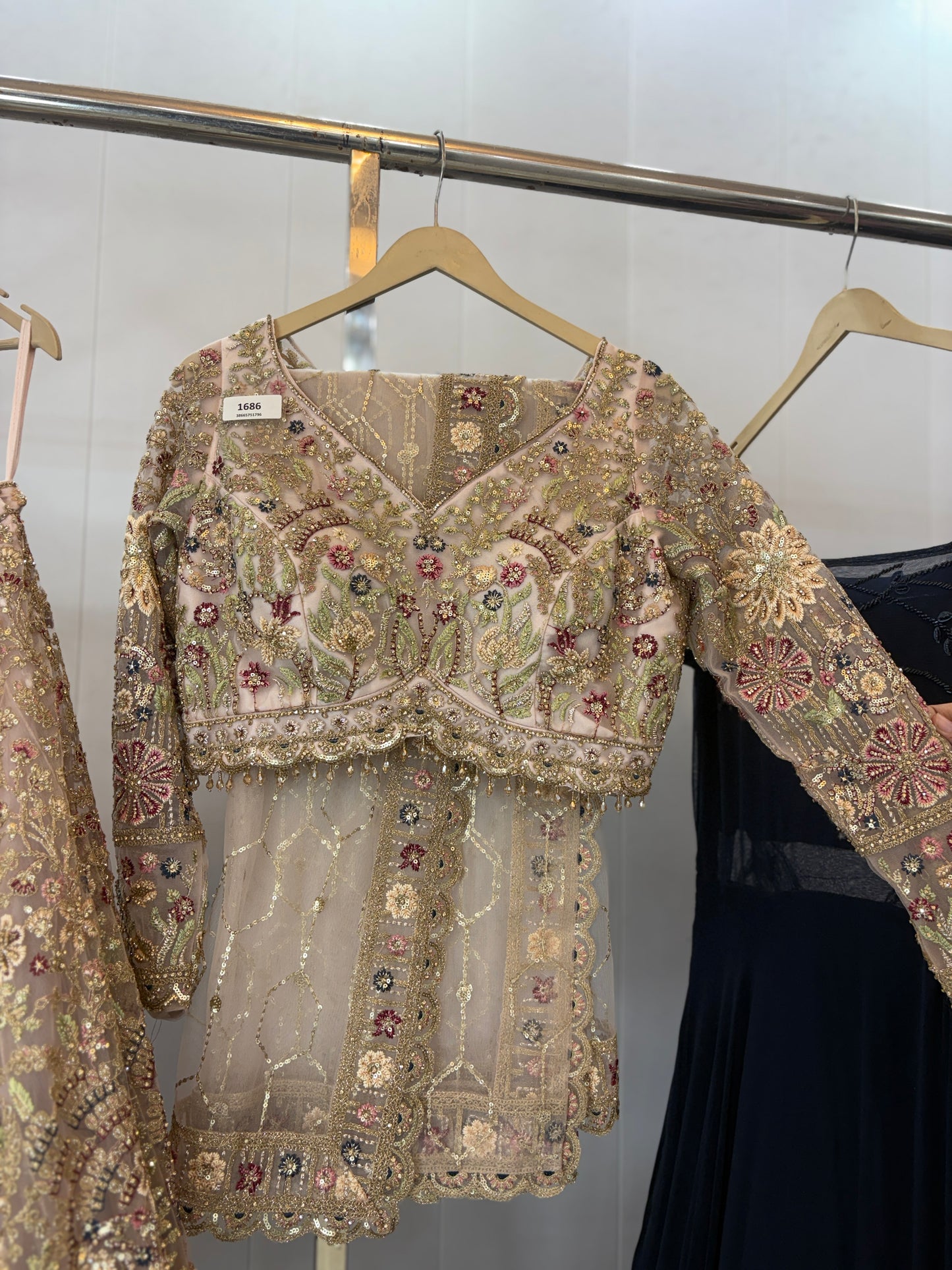 Glamorous peach Crop top Lehenga