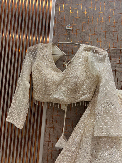Golden On Golden Designer Crop Top Lehenga