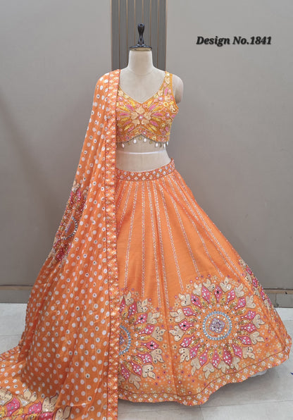Blue PDP Crop Top Lehenga