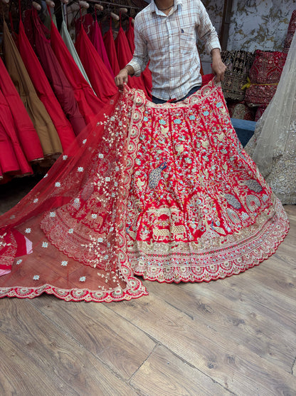 Rani Pink Peacock Bridal Lehenga