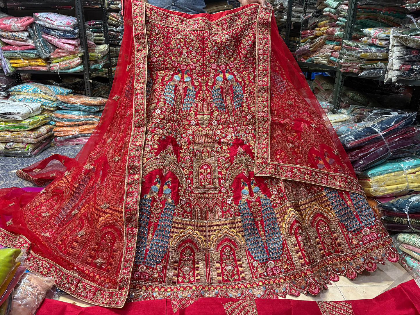 Gorgeous Rani pink peacock bridal Lehenga