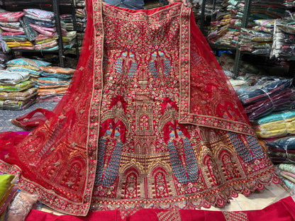 Gorgeous Rani pink peacock bridal Lehenga