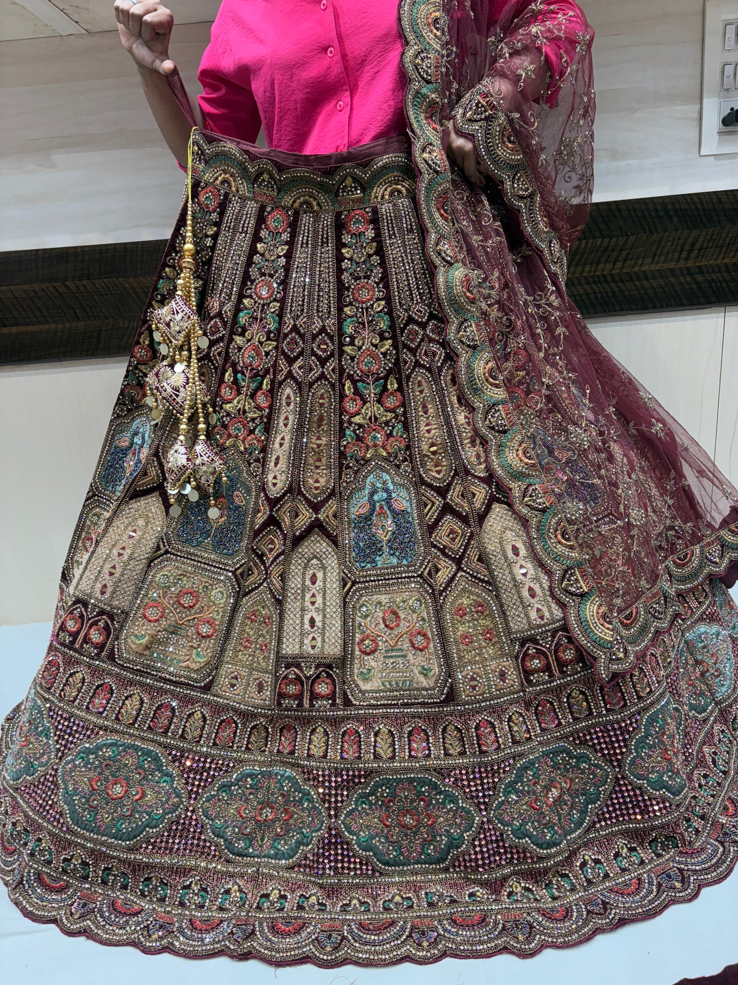 Gorgeous Maroon Bridal Lehenga