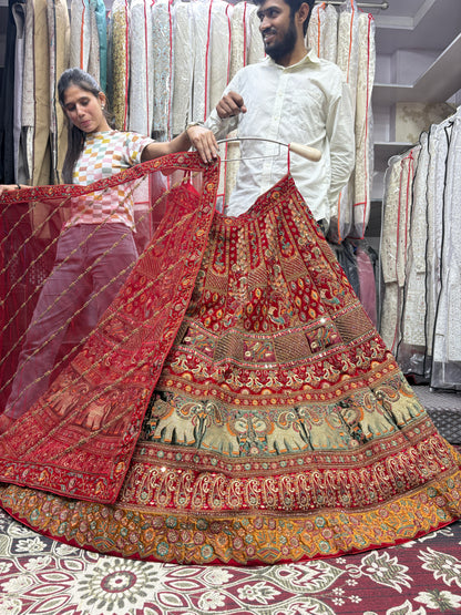 Fantastic red gajraj bridal Lehenga