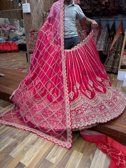 Rani Pink Designer Bridal Lehenga - Shopping World