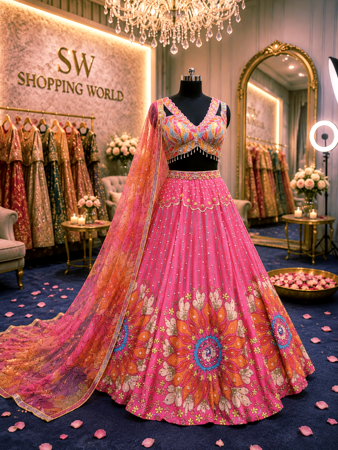 Pink Pdp Crop Top Lehenga