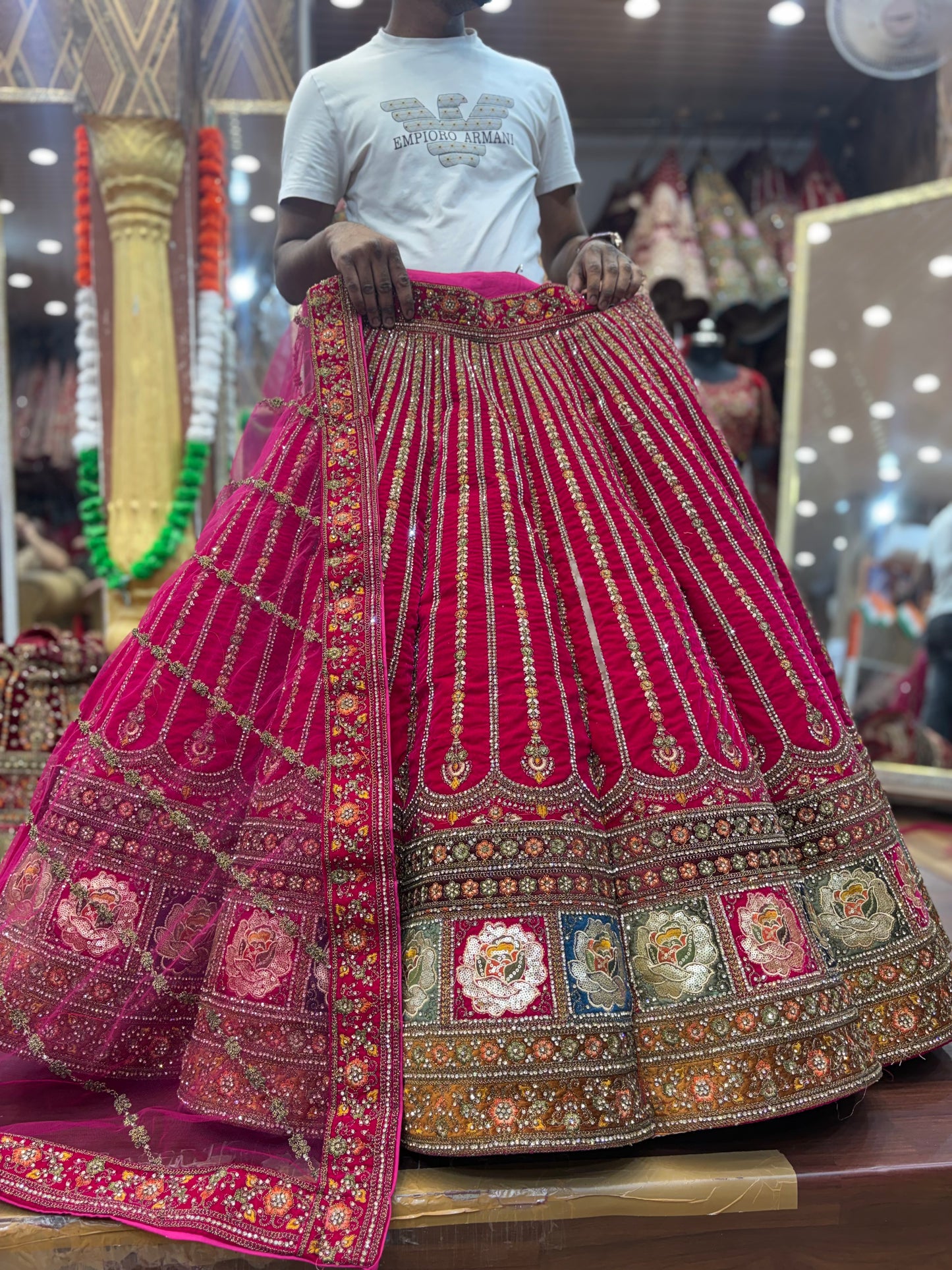 Good looking Rani pink Ball bridal Lehenga