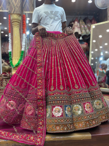 Good looking Rani pink Ball bridal Lehenga