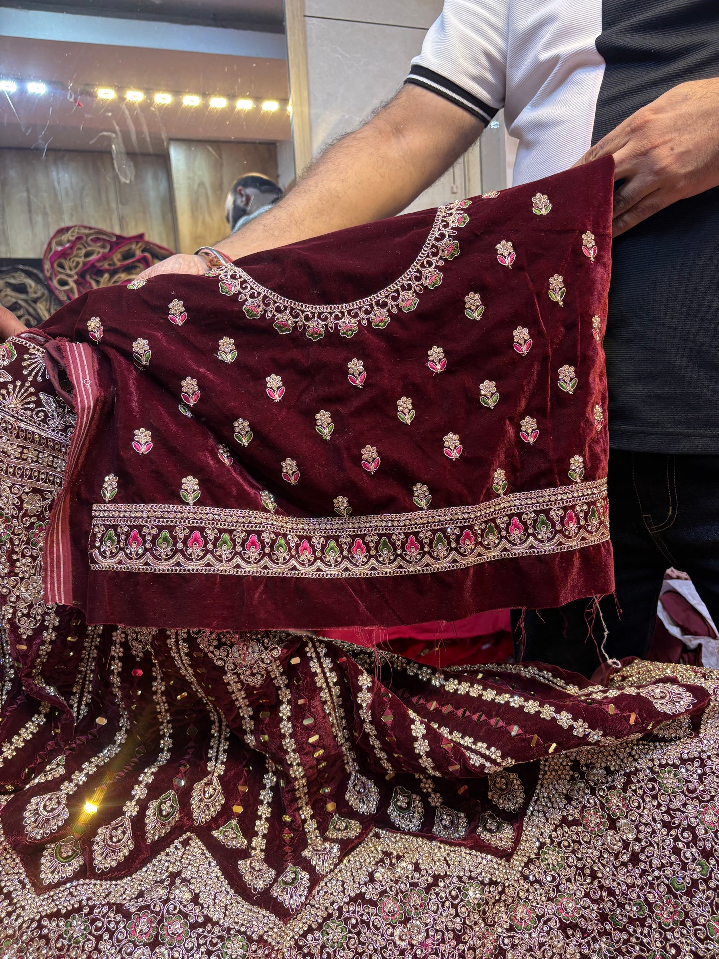 Khoobsurat Red Jhumka bridal Lehenga