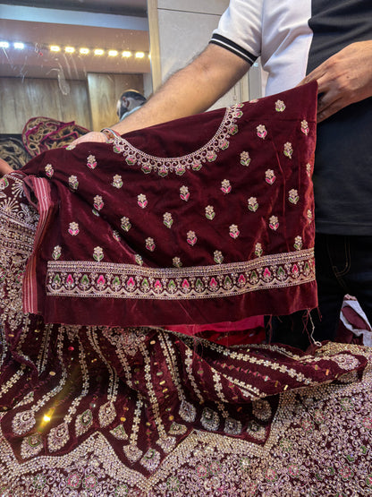 Khoobsurat Red Jhumka bridal Lehenga