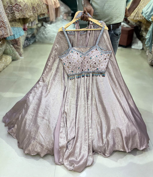 Lavender crop top Lehenga