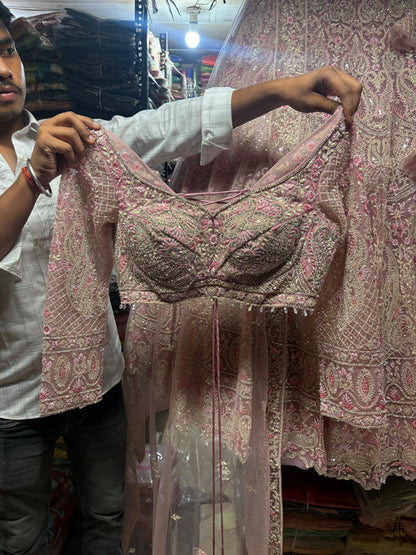 Charming pink crop top Lehenga