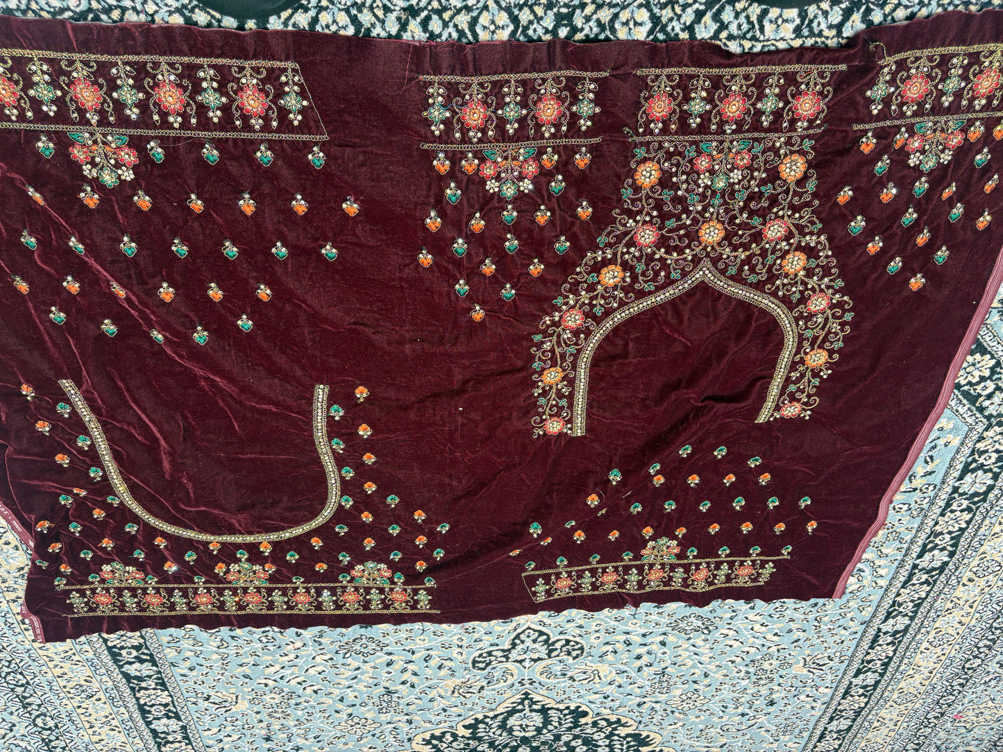 Khoobsurat maroon peacock Ball bridal Lehenga